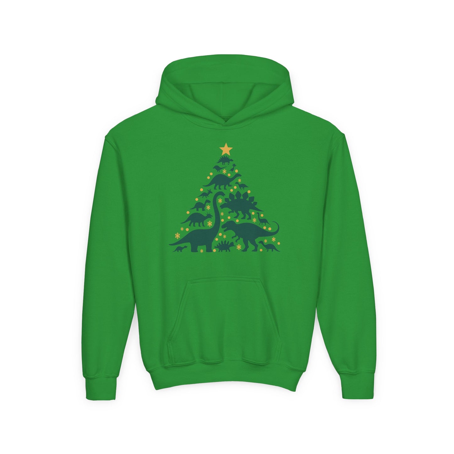 Dinosaur Christmas Tree Youth Hoodie