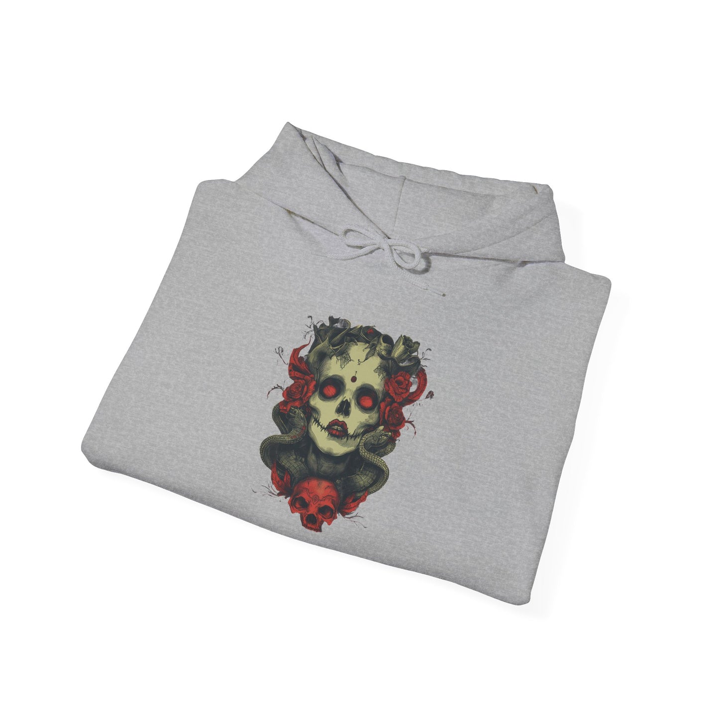 Creepy Skull and Roses Heavy Blend™ Hooded Sweatshirt