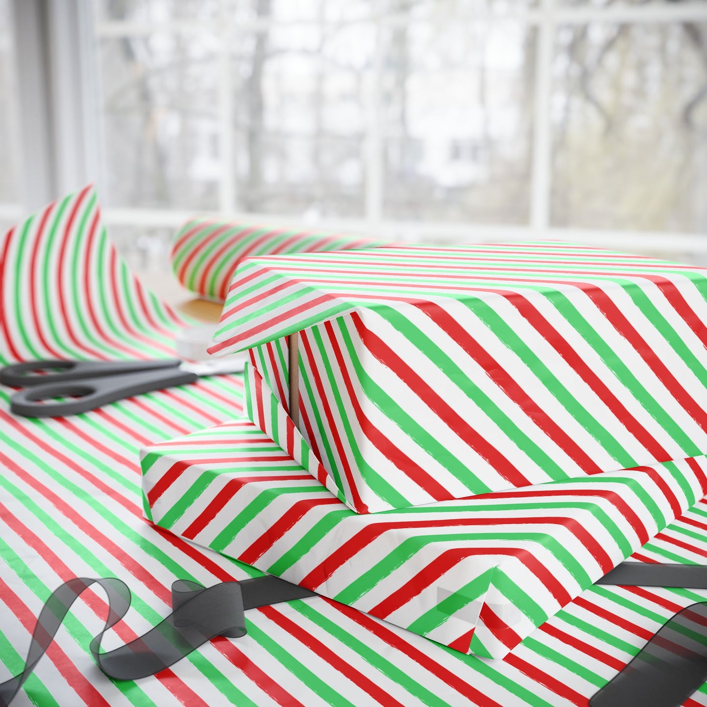 Merry & Bright Lines Wrapping Paper