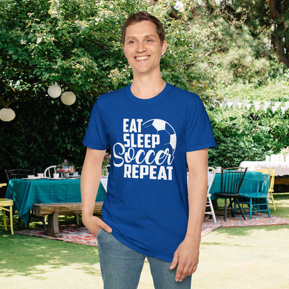 Eat Sleep Soccer Repeat Adult T-shirt