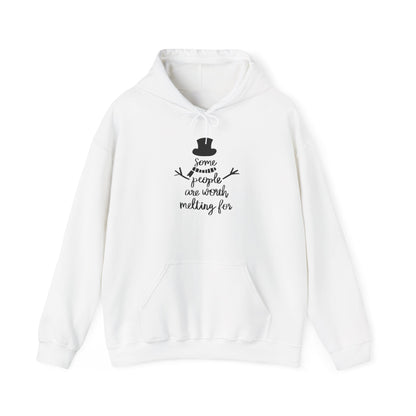 Some People Are Worth Melting For (Snowman) Adult Heavy Blend™ Hooded Sweatshirt