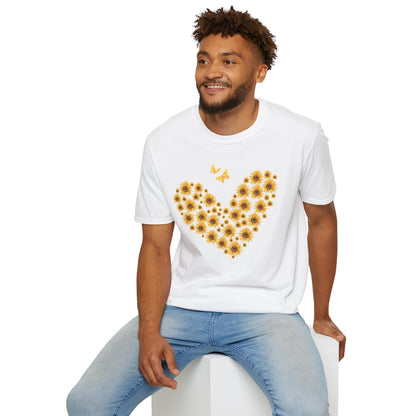 Sunflower Heart & Butterflies T-shirt