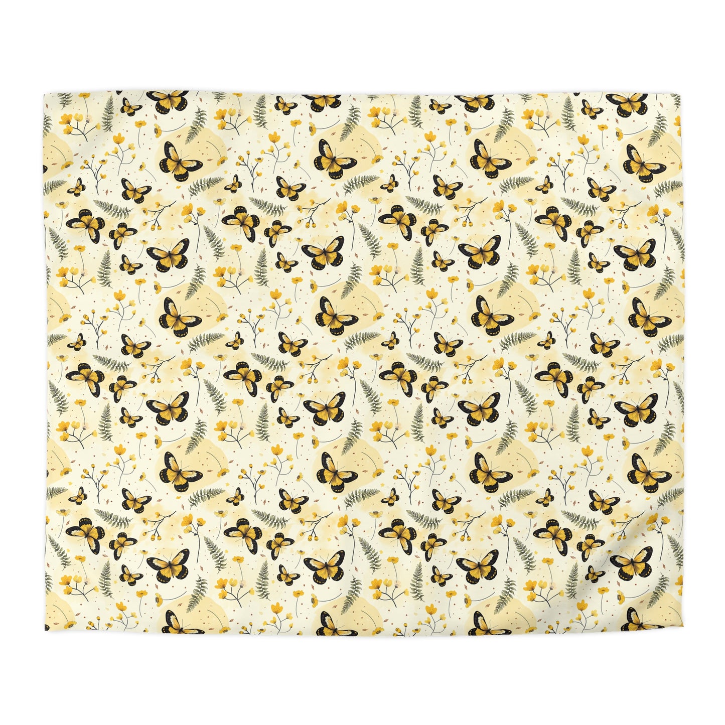 Sunlit Butterfly Bloom Microfiber Duvet Cover