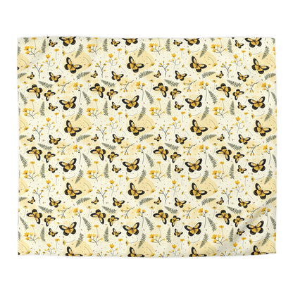 Sunlit Butterfly Bloom Microfiber Duvet Cover