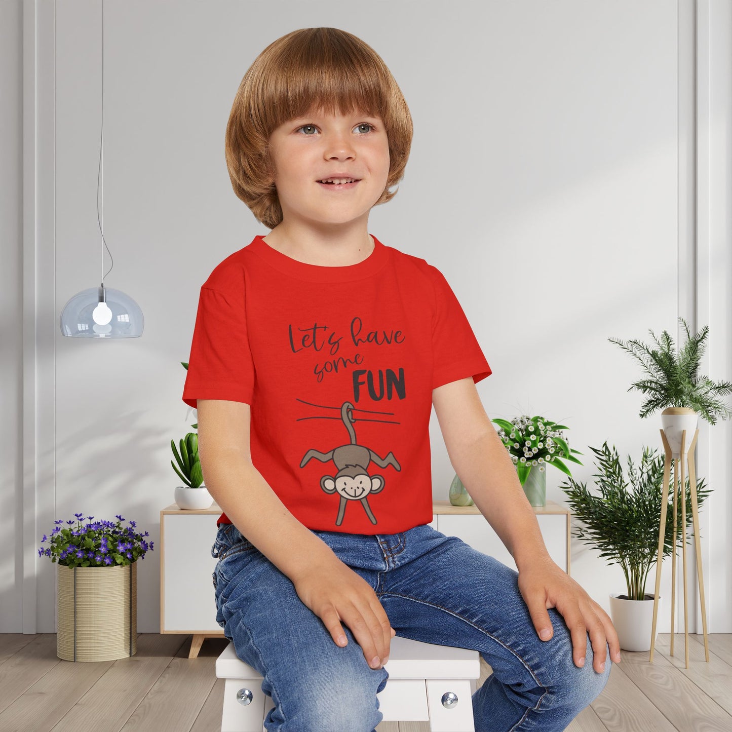Let's Have Some Fun (Monkey) Heavy Cotton™ Toddler T-shirt