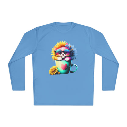 Cool Sunflower Kitten 2 Adult Long Sleeve Tee