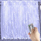 LED Multi-Color Curtain Lights w/Remote Control