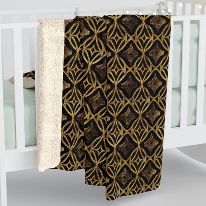 Golden Star Lattice Fleece Blanket