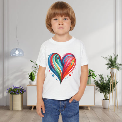 Blushing Rainbow Heart Heavy Cotton™ Toddler T-shirt