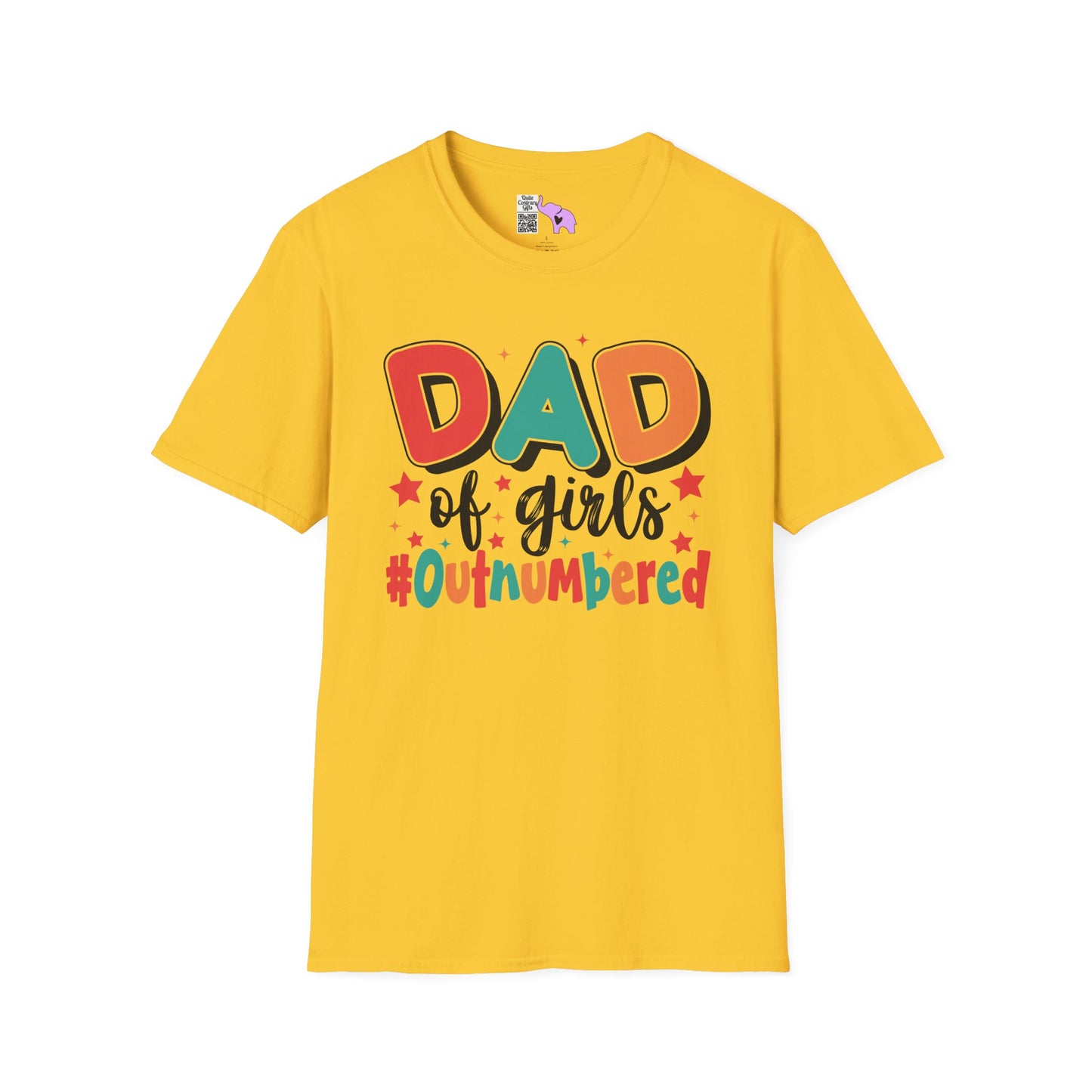 Dad of Girls #Outnumbered Adult T-shirt