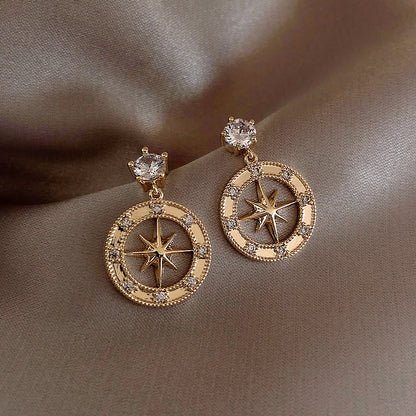 Hollow Octagon Star Earrings