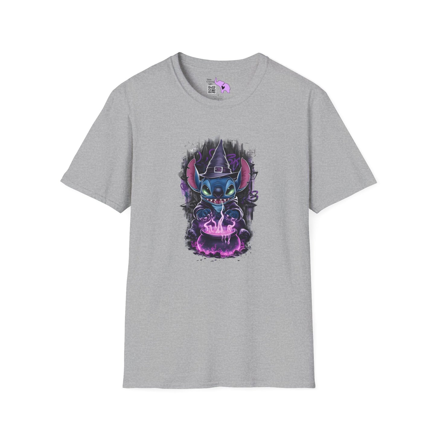 Halloween Stitch w/Purple Cauldron Adult T-shirt