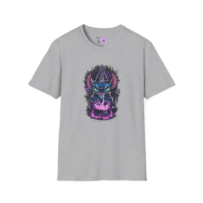 Halloween Stitch w/Purple Cauldron Adult T-shirt