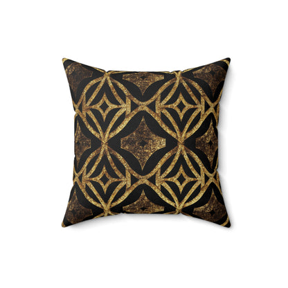 Golden Star Lattice Throw Pillow