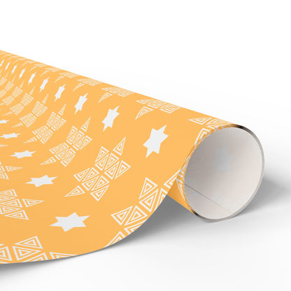 Gold Star of David Hanukkah Wrapping Paper