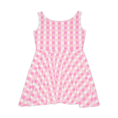 Dreamy Rose Gingham Women's Skater Dress
