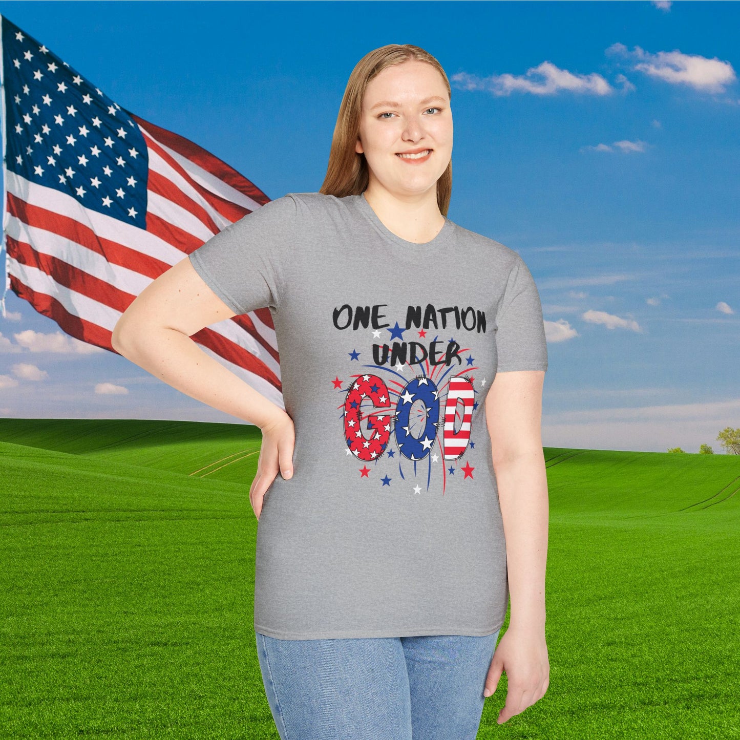 One Nation Under God Adult T-shirt