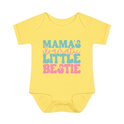 Mama's Dramatic Little Bestie Baby Rib Bodysuit
