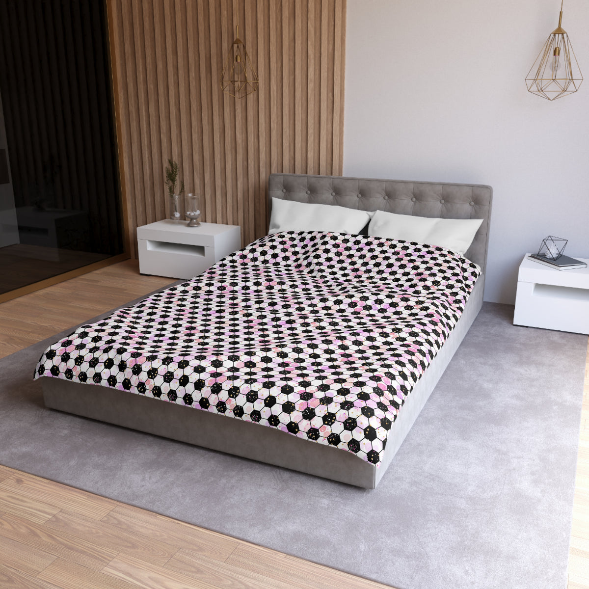 Pink Soccer Fever Microfiber Duvet Cover