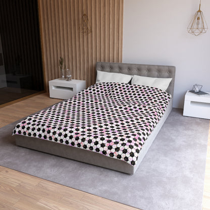 Pink Soccer Fever Microfiber Duvet Cover