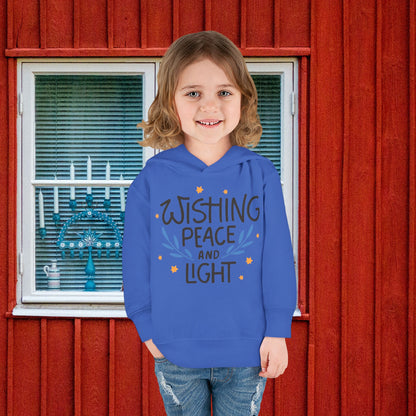 Hanukkah Wishing Peace & Light 3 Toddler Pullover Fleece Hoodie
