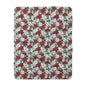 Winter Poinsettia Garden Fleece Blanket
