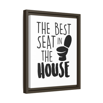 The Best Seat In The House Framed Canvas Bathroom Art