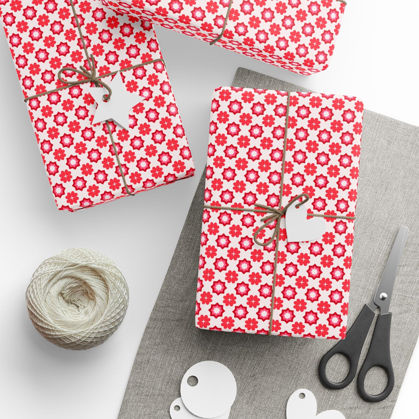 Scarlet Star Garden Wrapping Paper