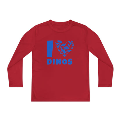I Love Dinos (Dino Heart) Youth Long Sleeve Tee