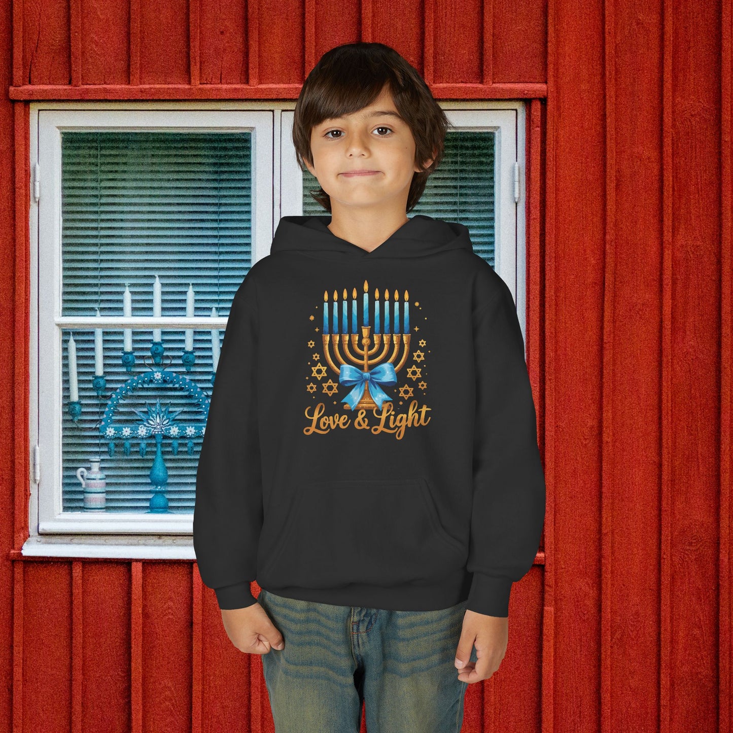 Light & Love Menorah Youth Heavy Blend Hoodie