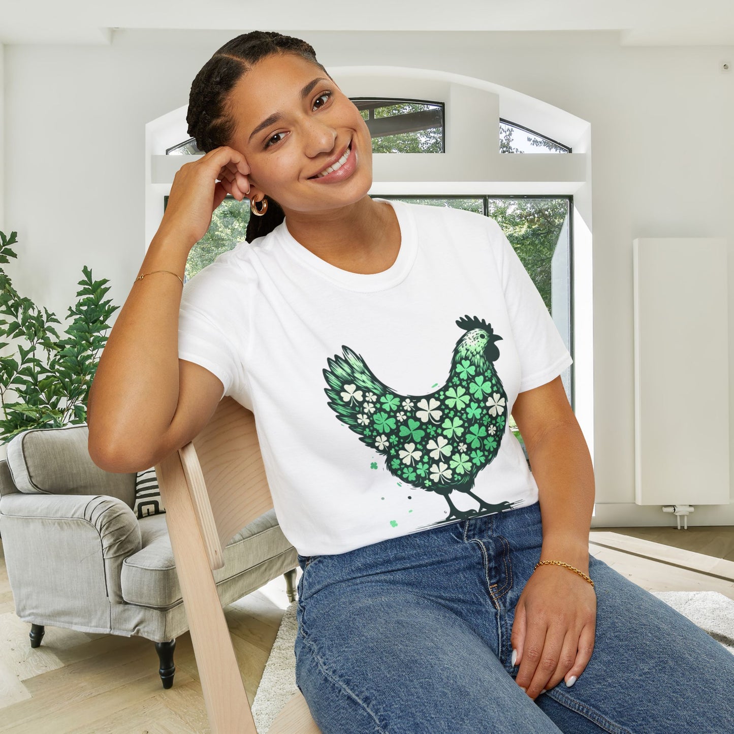 Lucky Chicken Adult T-shirt