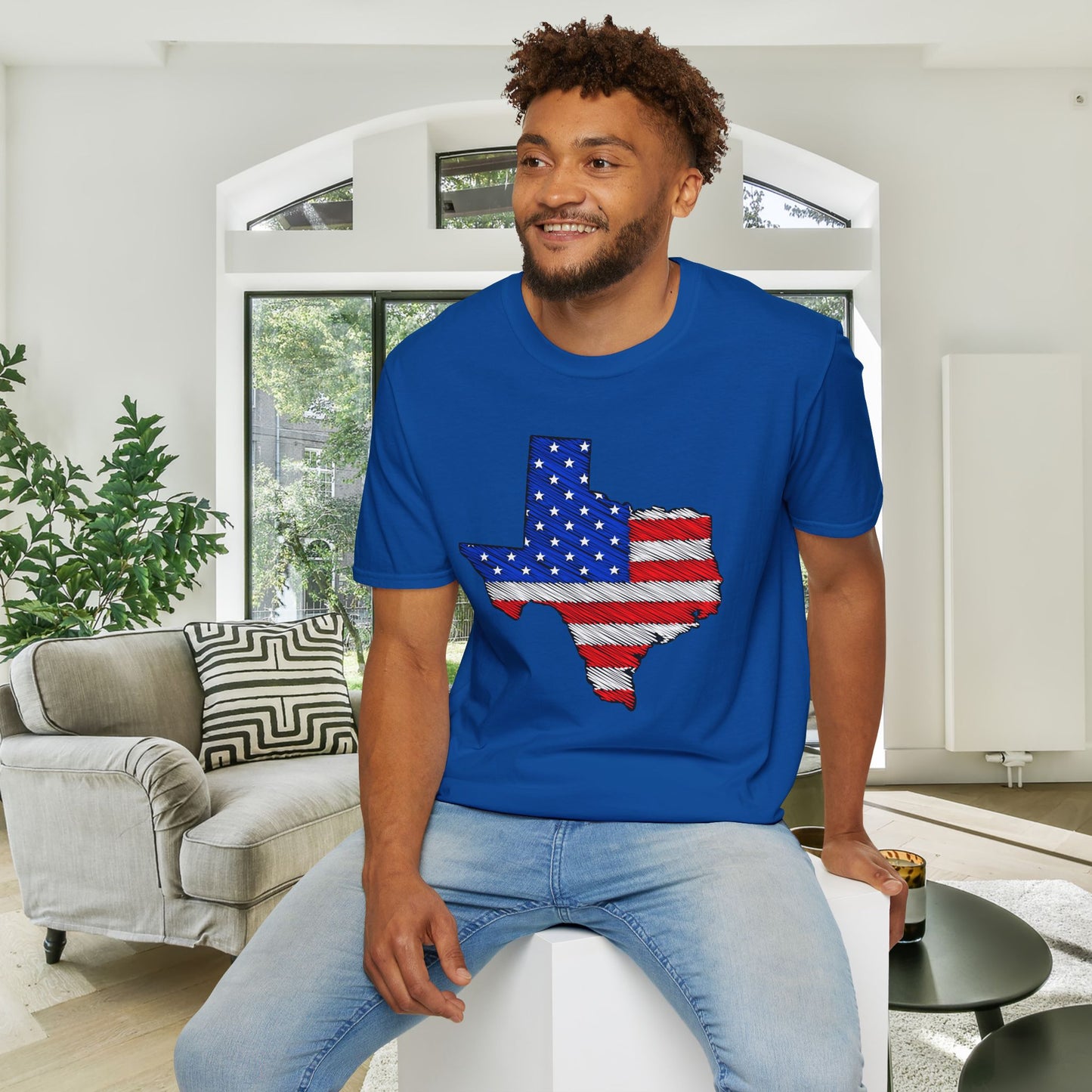 Texas American Flag 2 Adult T-shirt