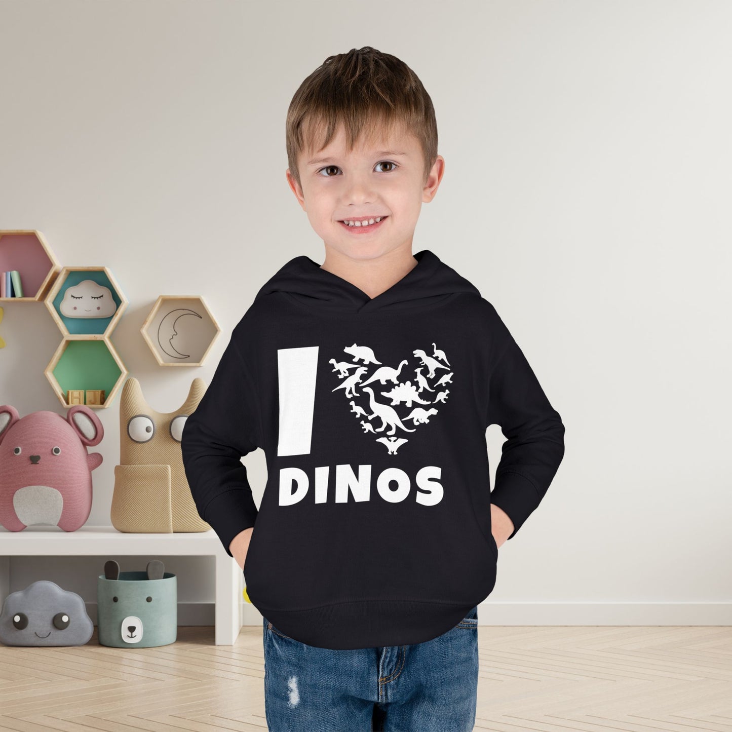 I Love Dinos (Dino Heart) Toddler Hoodie