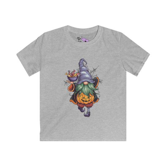Cute Halloween Gnome Youth Softstyle Tee
