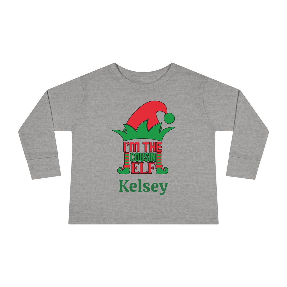 I'm The Cousin Elf Personalized Toddler Long Sleeve Tee