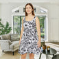 Black & White Forget-Me-Nots Women's Skater Dress