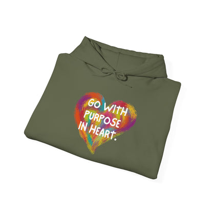 Go With Purpose In Heart Heavy Blend™ Hooded Sweatshirt