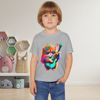 Colorful Guitar Kitten Heavy Cotton™ Toddler T-shirt