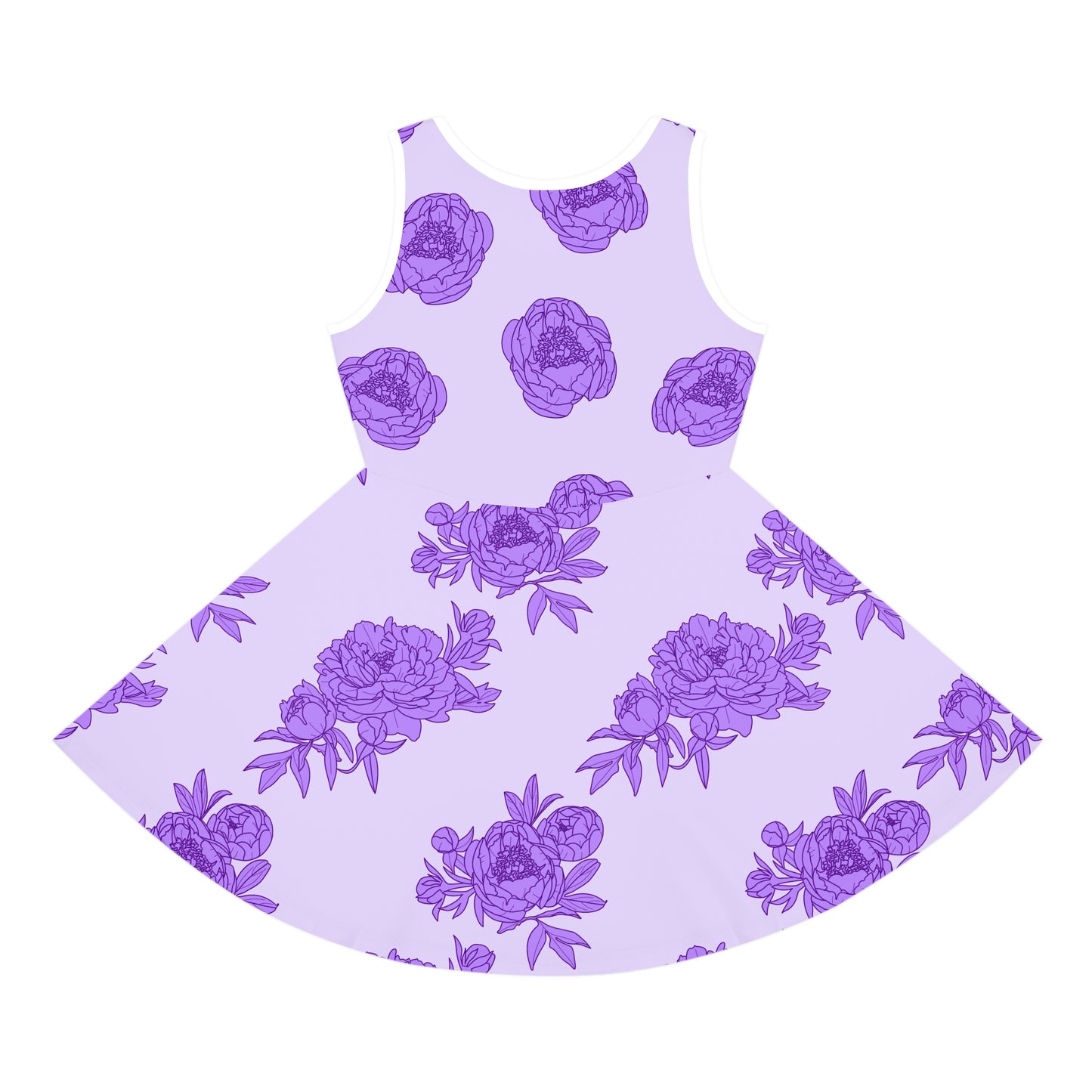Lilac Mist Peonies Girls' Sleeveless Sundress