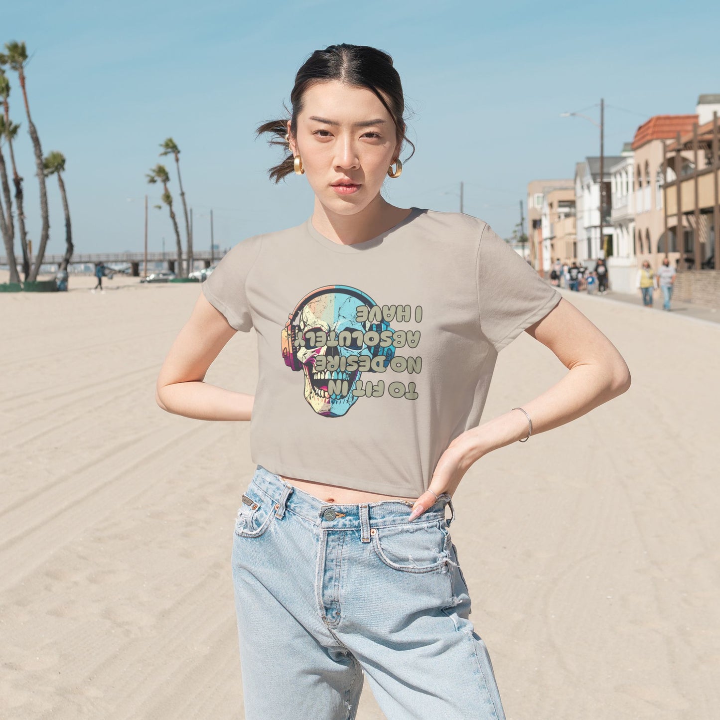 I Have Absolutely No Desire To Fit In Women's Flowy Cropped Tee