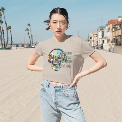 I Have Absolutely No Desire To Fit In Women's Flowy Cropped Tee