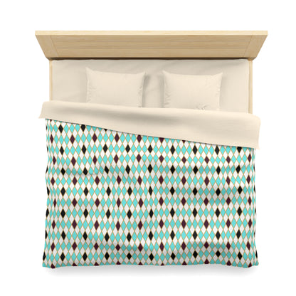 Teal Mosaic Harlequin Microfiber Duvet Cover