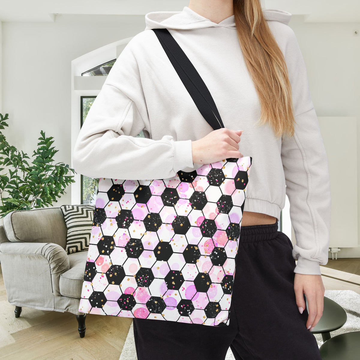Pink Soccer Fever Canvas Tote Bag