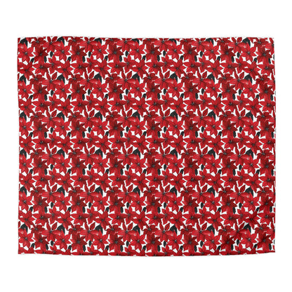 Inked Poinsettias Microfiber Duvet Cover