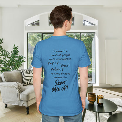 Restart Reset Refocus Adult T-shirt