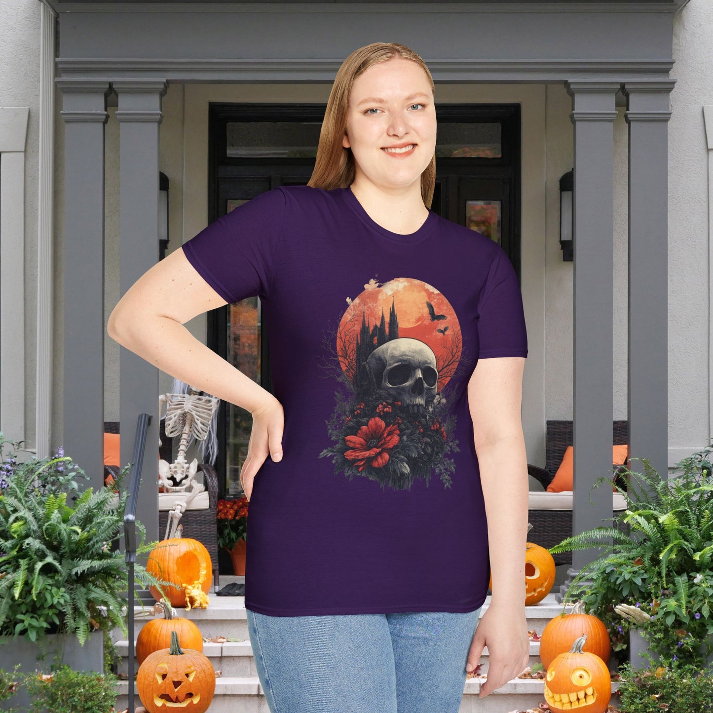 Halloween Graveyard Adult T-shirt
