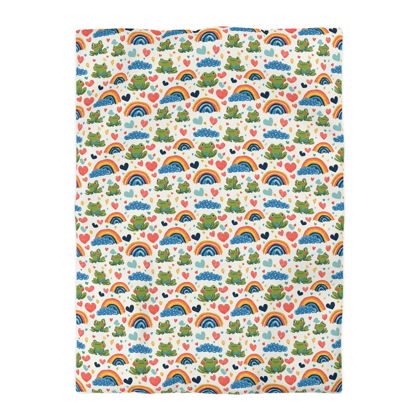 Ribbit Rainbows Microfiber Duvet Cover