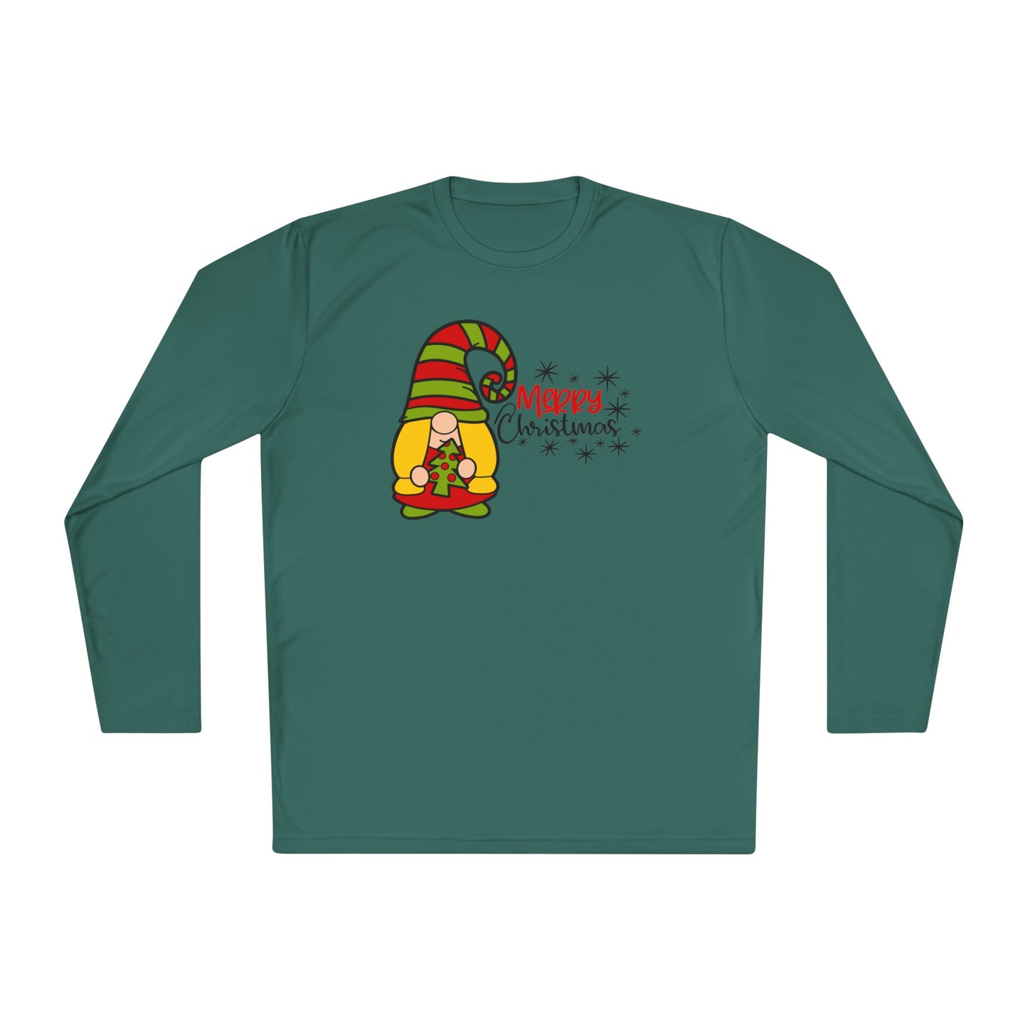 Merry Christmas Girl Gnome Adult Long Sleeve Tee