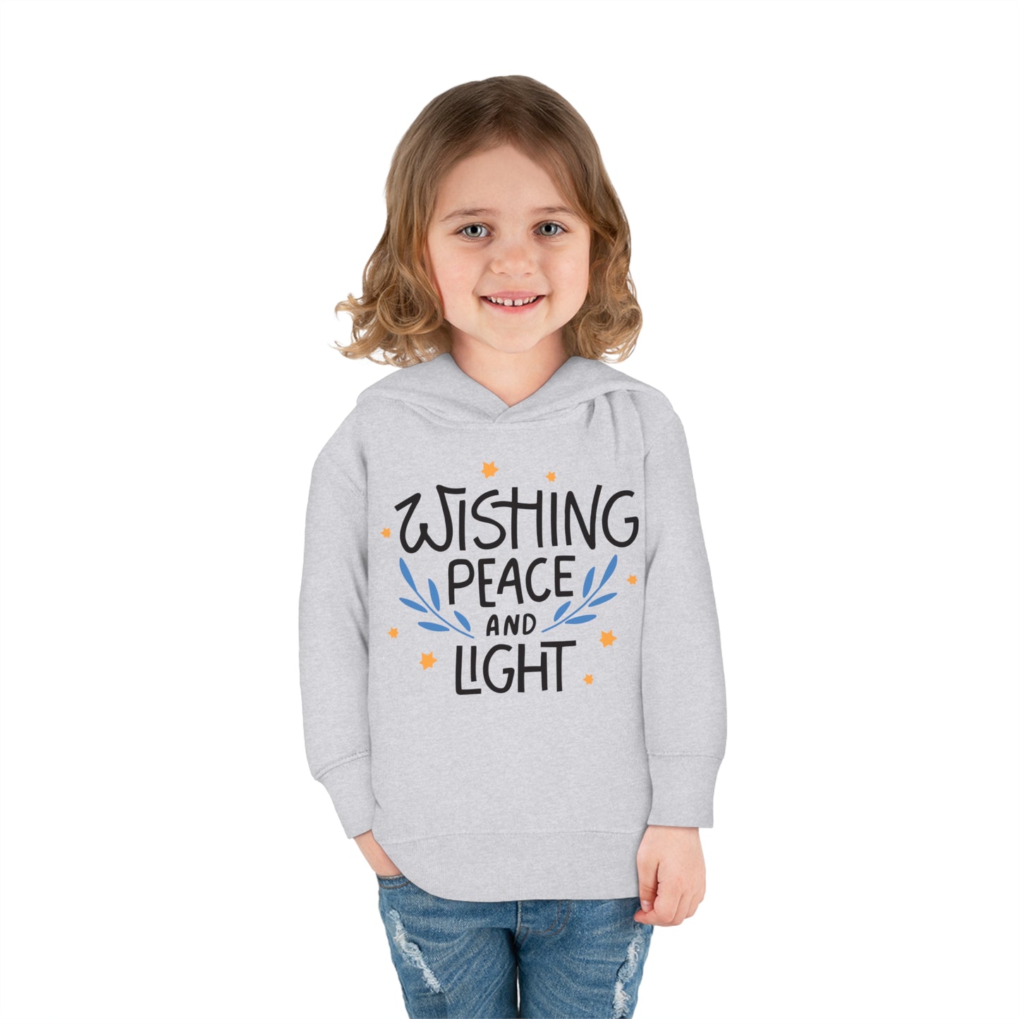 Hanukkah Wishing Peace & Light 3 Toddler Pullover Fleece Hoodie