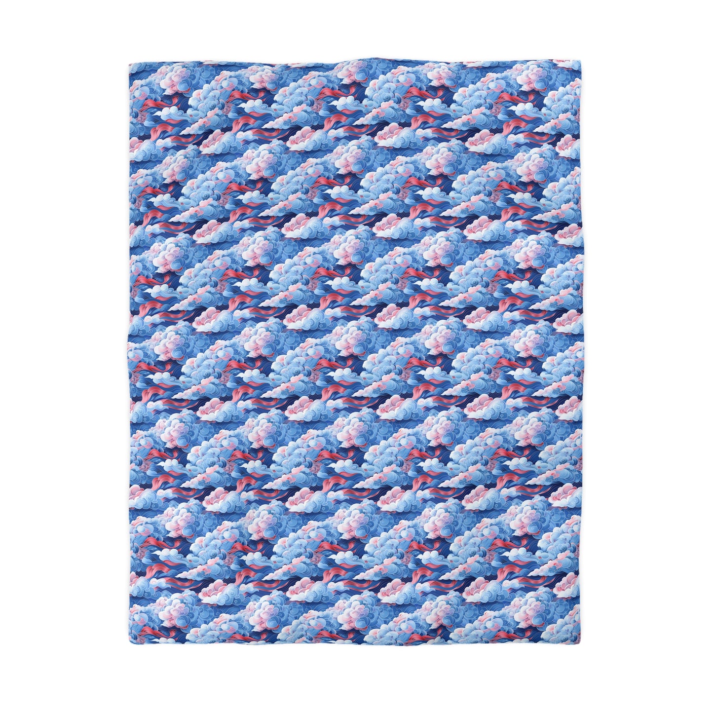 Azure Kumo Flow Microfiber Duvet Cover